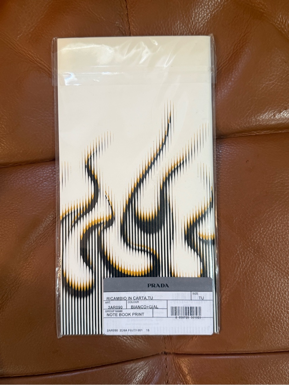 Prada Notebook Paper Refill — White, Black, Gold